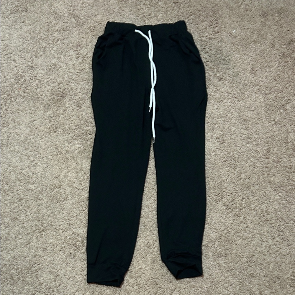 SHEIN Black Jogger Pants with White Drawstring